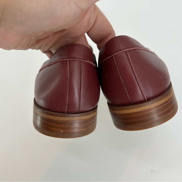 J. Crew Academy Loafer Burgundy Burnished Beet Stacked Heel size 8 - Picture 7 of 9
